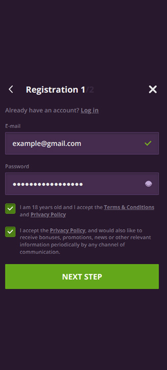 MalinaCasino registration process on mobile