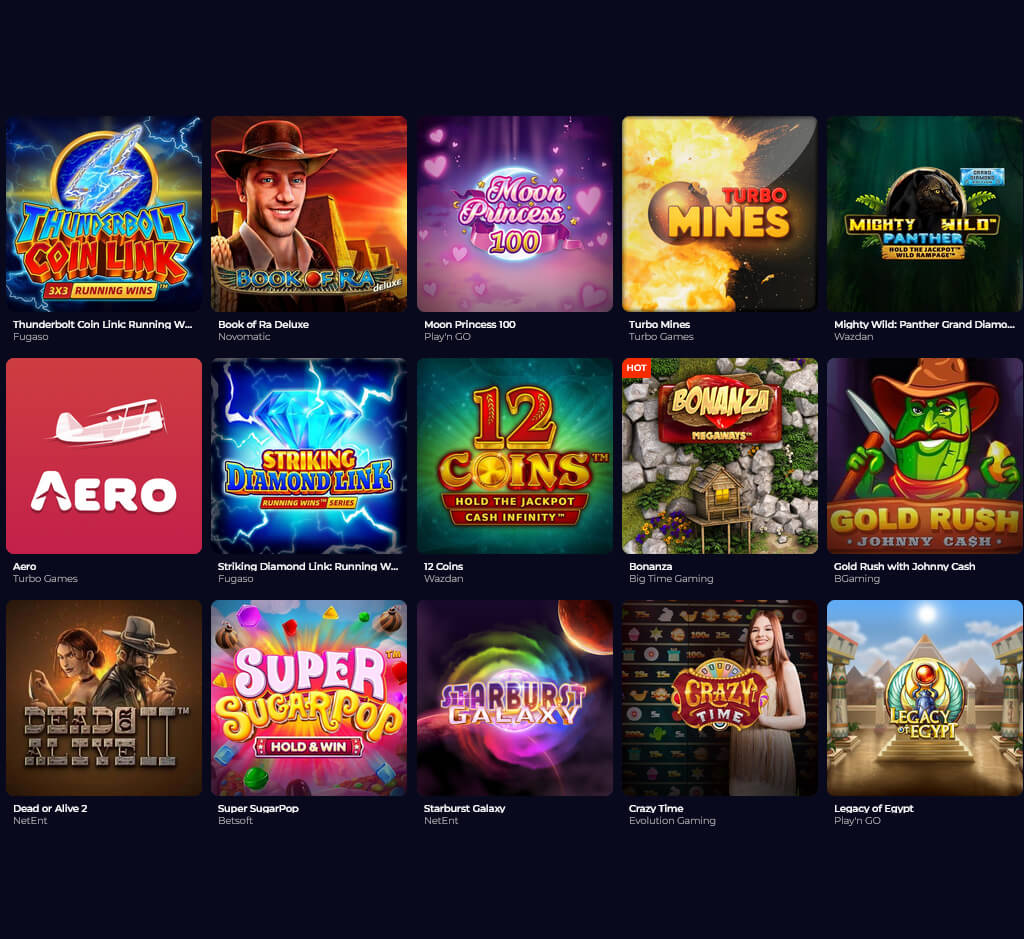 YoYospins popular games on desktop